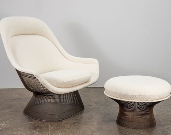 Warren Platner Bronze Easy Chair and Ottoman