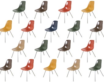 Original Eames for Herman Miller Fiberglass Molded Shell Chairs