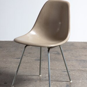 Original Eames for Herman Miller Fiberglass Molded Shell Chairs in Greige image 5