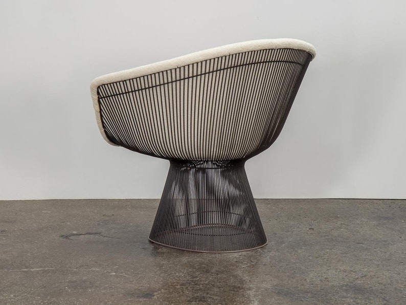 Warren Platner Bronze Lounge Chairs in Knoll Boucle image 6