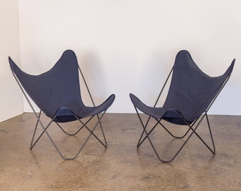 Pair of Vintage BKF Hardoy Butterfly Chairs for Knoll