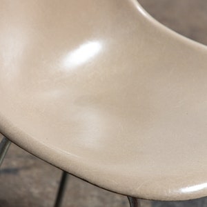 Original Eames for Herman Miller Fiberglass Molded Shell Chairs in Greige image 7