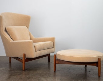 Jens Risom Big Chair and Ottoman