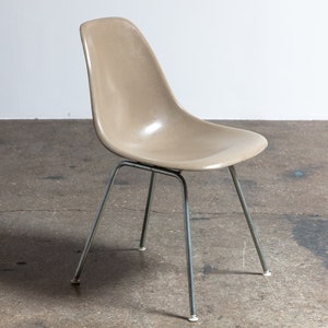Original Eames for Herman Miller Fiberglass Molded Shell Chairs in Greige image 8