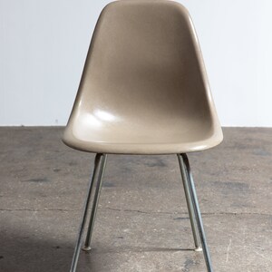 Original Eames for Herman Miller Fiberglass Molded Shell Chairs in Greige image 4