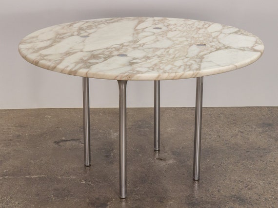William Katavolos For Laverne International Marble Round Dining Table Marble Round Dining Table, Round Table La Verne