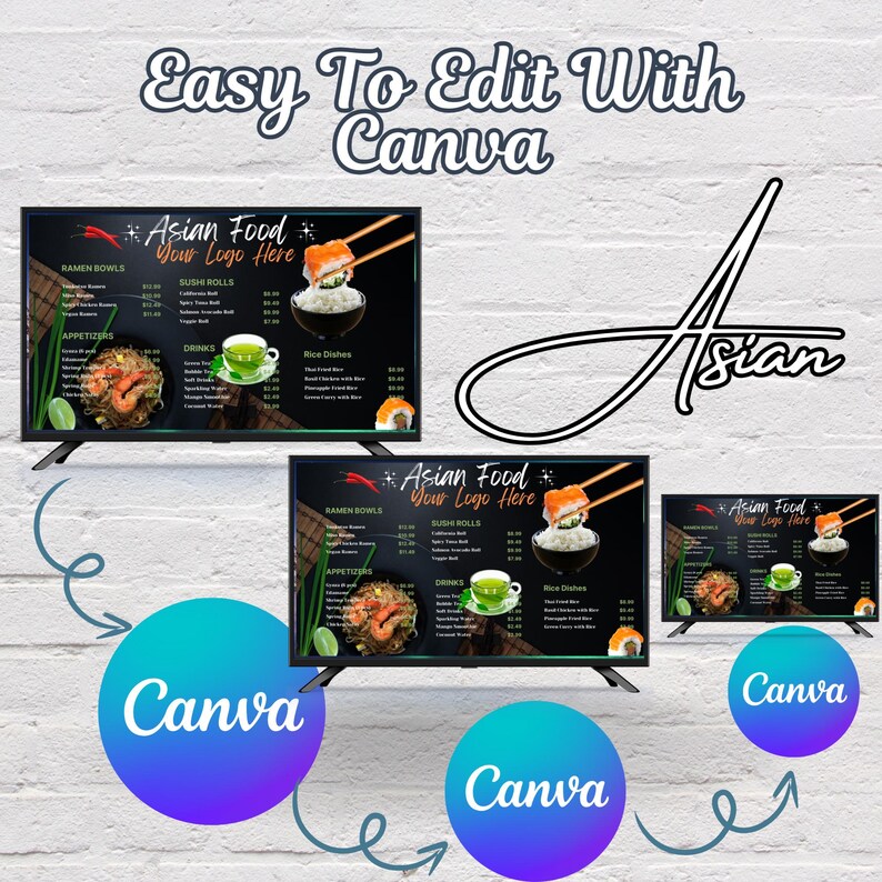 Editable Canva Menu Template – Asian Food Style | Perfect for ...