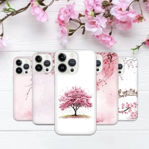 Sakura Phone Case, Asian Japanese Cherry Blossom Art Pink Cover for iPhone 16e, 15, 14, 13, 12, Pixel 9 Pro, 8, 7A, Samsung S25 edge, S24 FE