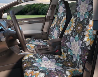Boho bloemen autostoelhoezen: universele pasvorm, set van 2