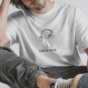 Life Is Tacos Shirt - Funny Taco T-Shirt for Food Lovers - Cute Mexican Food Tee - Humorous Gift for Him Her - Taco Tuesday Shirt