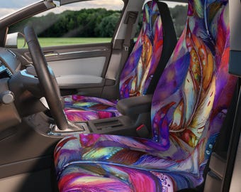 Boho-veren autostoelhoezen: universele pasvorm, levendig interieur - set van 2