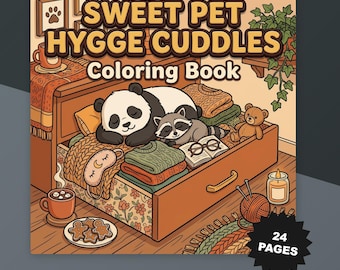 Süßes Haustier Hygge Cuddles Cozy Forest Friends 24 Seiten Bold Printable PDF Digital Download