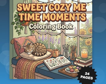 Cozy Moments Malbuch: 24 farbige Seiten für Kinder (Digitaler Download)