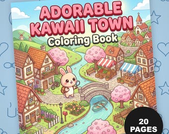 Entzückende Kawaii Stadt Niedlichen Dorf Spaß 20 Seiten Kawaii Printable PDF Digital Download