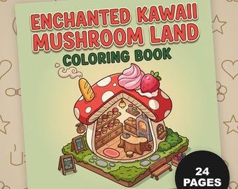 Verzaubertes Kawaii Pilz Land Malbuch: Isometrisches Diorama Seiten (Digitaler Download)