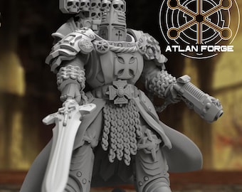 Templar Commander | 3d Printed Tabletop Miniatures