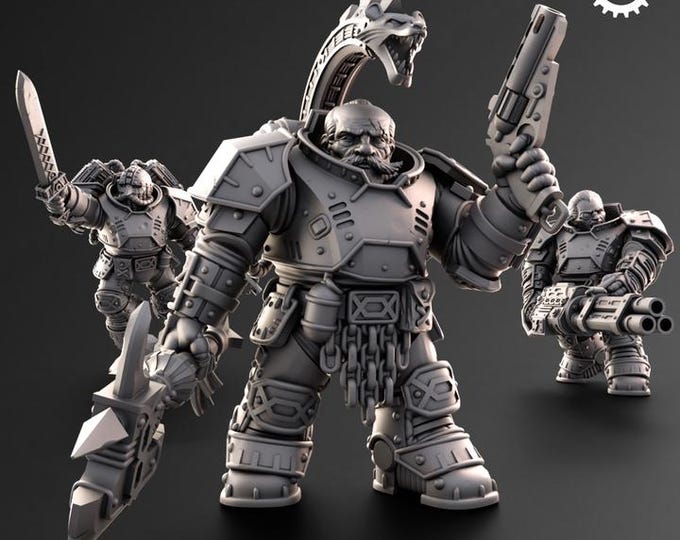 Featured listing image: Heavy Dwarven Kill Squad | 3d Printed Tabletop Miniatures