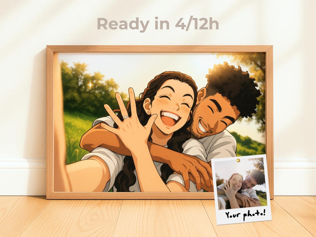 Custom Anime Portrait | Anime Couple Gift | Anime Portrait Gift for ...