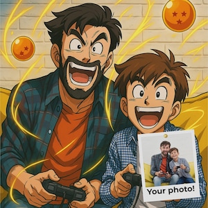 dbz portrait, dragon portrait, custom anime wall art, anime portrait from photo,otaku room decor,custom anime couple, anime dad gift, anime
