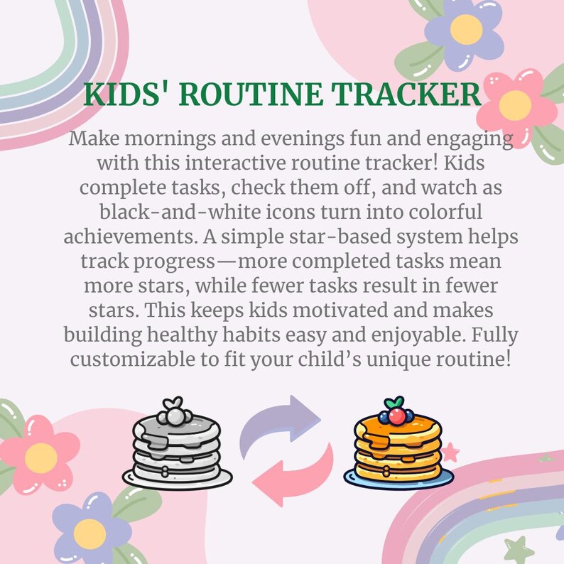 Interactive Kids Routine Chart, Custom Weekly Planner for Toddlers, Fun ...