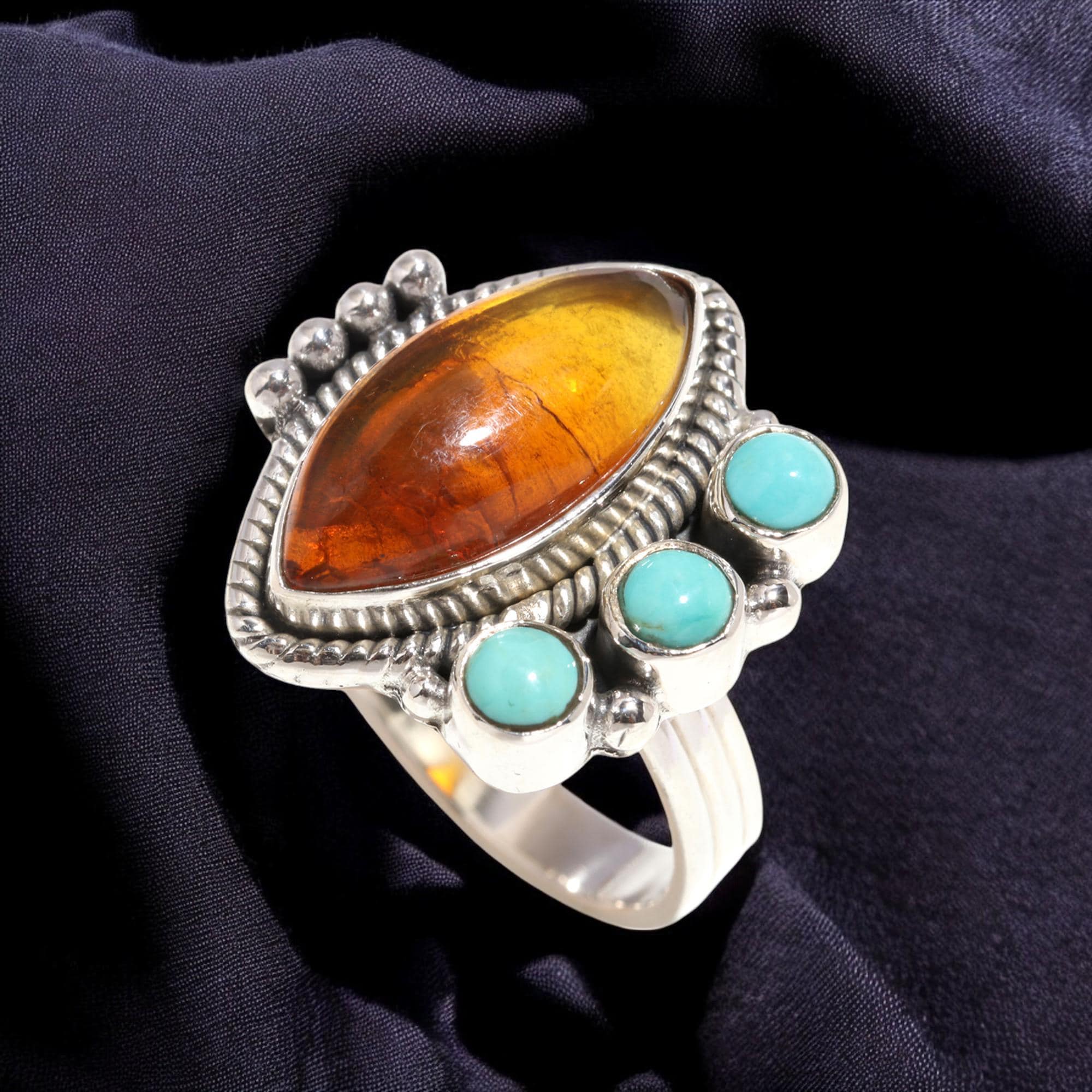 今季ブランド Brown Gemstone Ring - Etsy アクセサリー