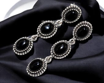 Black Onyx Sterling Silver Earrings: Elegant Gemstone Studs
