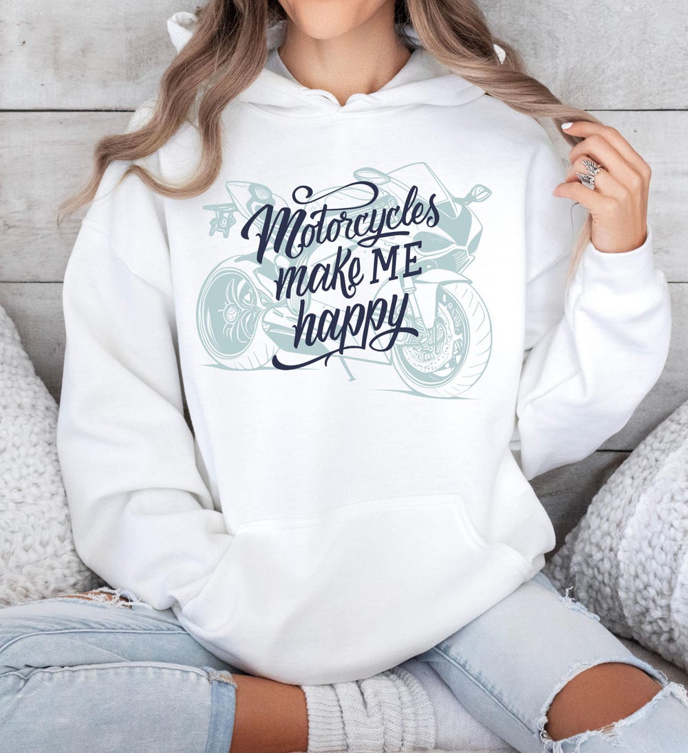 Motorcycle, Motorcycle Gift, Biker Shirt, Biker Girl Shirt, Gift For Girlfriend, Biker Girl, Biker, Motorcycle Girl, Happy Biker Girl Hoodie Alwasky
