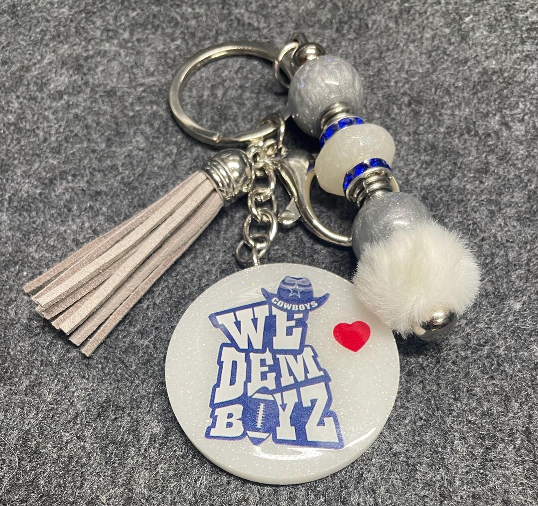 Cowboys Fan Epoxy Resin Keychain | Handmade Football Gift - Etsy