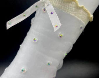 Handcrafted Sparkly Mesh Socks-Glam sheer for any occasion