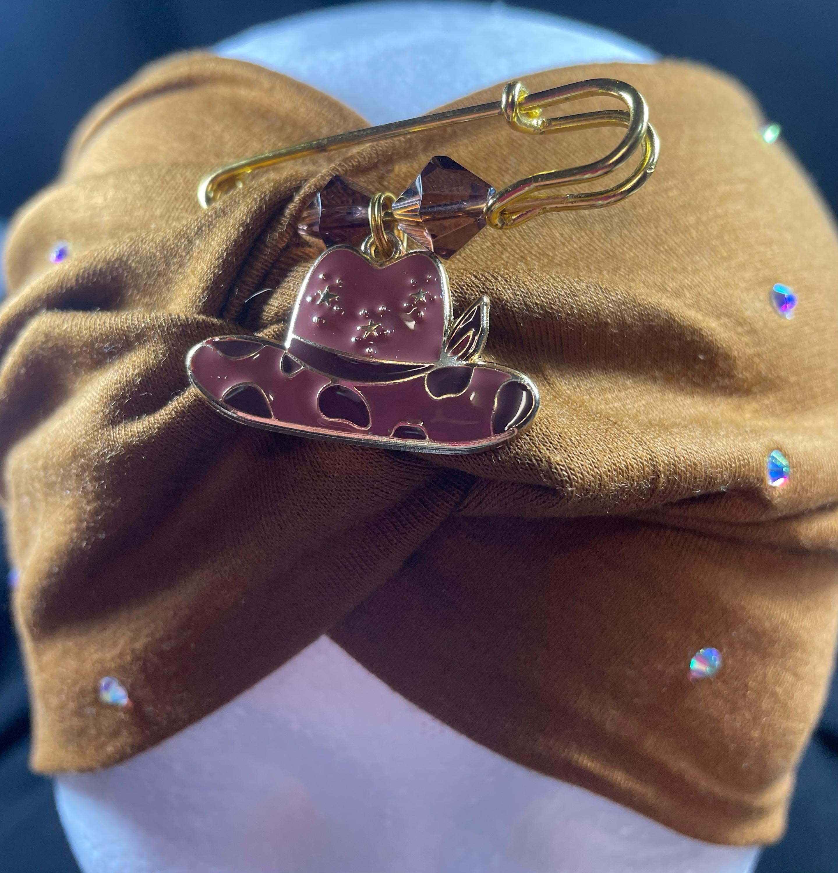 NWT embellished brown fabric headband Twine and Love | Shimmer Corduroy Top Knotted Headband  main image 2