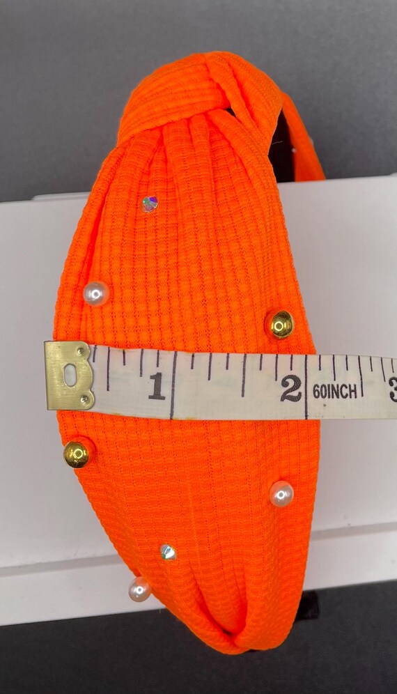 Fluorescent Orange Knotted Headband-2 In. Hair Head Band  display picture 1