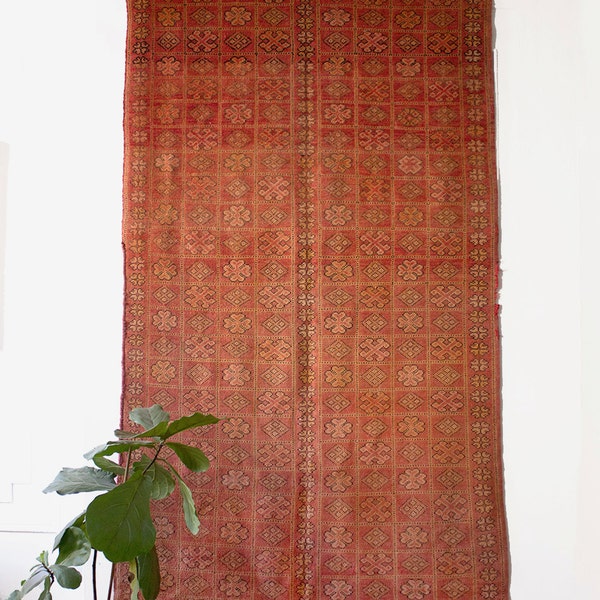 Vintage Moroccan Rug / Berber Rug / Tribal Rug / Moroccan Flat Weave Rug / Bohemian Rug / Faded Moroccan Rug