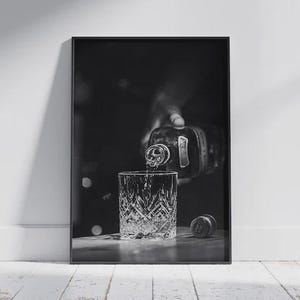 Whisky Print, Bar Cart Print, Cocktail Wall Art, Vintage Bar Decor, Black and White, Alcohol Poster, Printable Wall Art, English Pub Decor