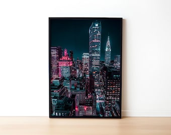 New York Cityscape Print: Gradient Skyline Wall Art (Digital Download)