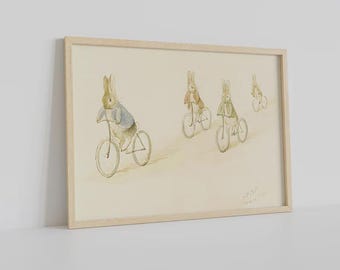 Vintage Benjamin Bunny Druck: Kinderzimmer Illustration