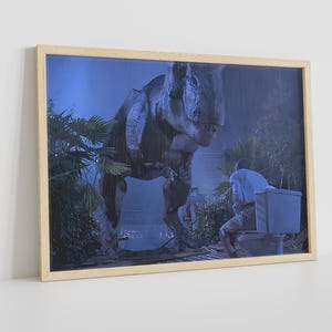 Jurassic Park Bathroom Poster: Funny Toilet Humor Art (Digital Print)