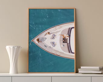 Fashion Magazine Poster, Luxury Yacht Poster, Luxurious Boat Print, Retro Fashion Canvas Art, Luxury Fashion Print, Trendy Wall Art