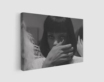 Funny Movie Poster Canvas Print: Black and White Bathroom Art