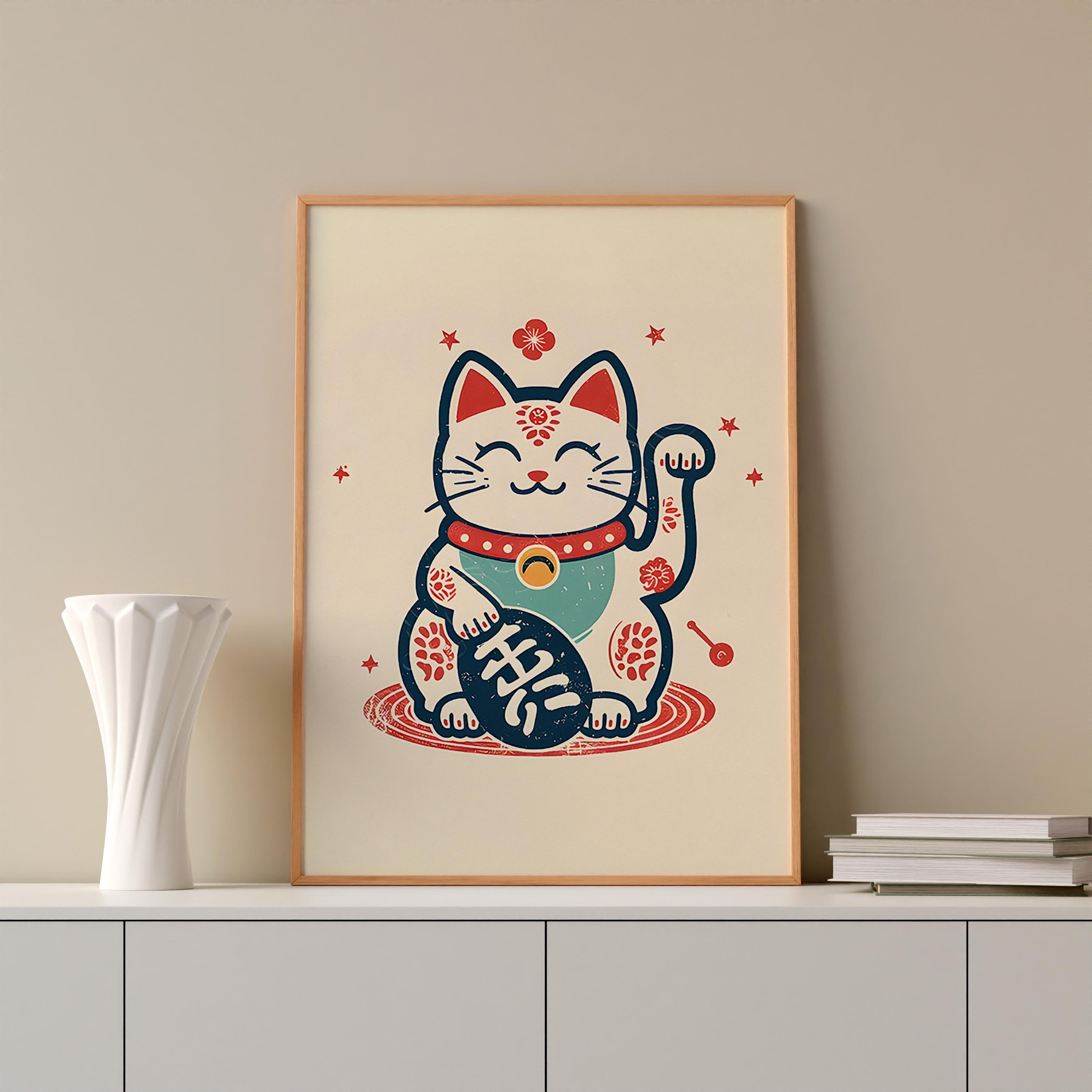 Maneki Neko Print - Etsy
