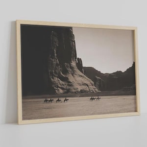 Monument Valley Cowboy Print: Black and White Western Wall Art
