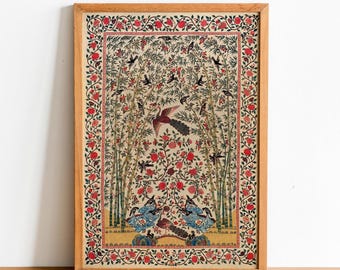 Indyjski druk giclée z Palampore: sztuka tekstylna w stylu vintage (pobieranie cyfrowe)
