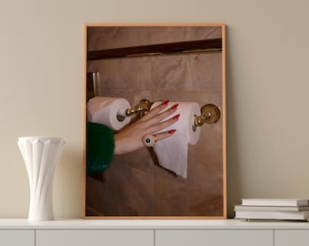 Luxury Bathroom Art Print: Fashion Toilet Paper Glam (Digital Download)