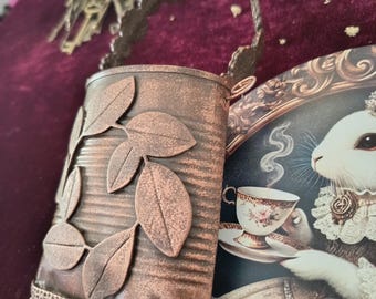 Vaso / Cachepô lata folhas