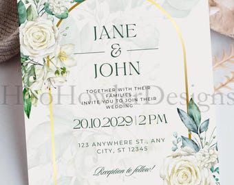 Florale Hochzeitseinladung