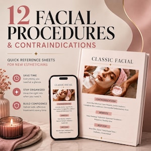 12 Facial Services Quick Reference Cards | Esthetician Study Guide (Digital Download)