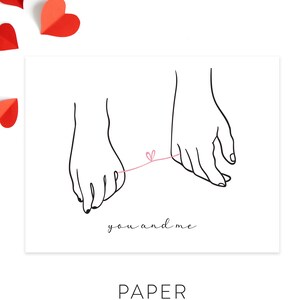 You and me Valentinstagskarte / Jubiläumskarte / minimal Valentinstag / moderne Liebeskarte
