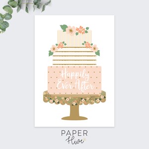 Hochzeitstorte Grußkarte / Herzlichen Glückwunsch / Hochzeitskarten / fröhlich nachher