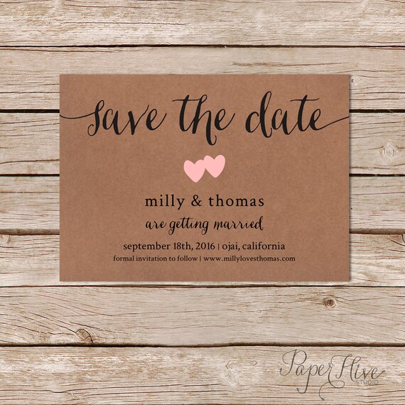 Rustikal Save the Date Karten / Kraft speichern die Daten / Etsy