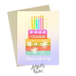 carte d'anniversaire pour le jour du gâteau coloré