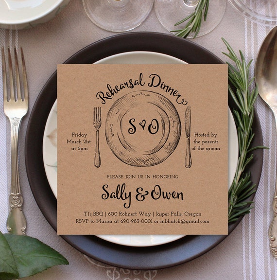 Invitation à dîner répétition / rustique invitations dîner de Etsy